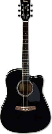 IBANEZ PF15ECE-BK электроакустическая гитара, цвет черный