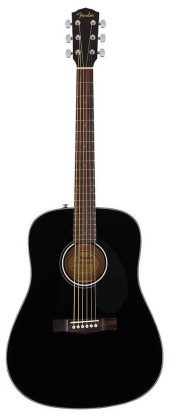 FENDER CD-60S Black WN акустическая гитара, цвет черный