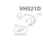 AV-Jefe VH 521D Bl минимикрофон с оголовьем круг. 20-20кГц, съемный кабель, черный