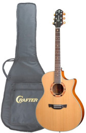 CRAFTER GAE-15/N + Чехол - электроакустическая гитара, Top- кедр, корпус- палисандр, фирменный чехол в комплекте