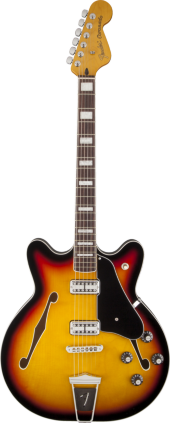 FENDER MODERN PLAYER CORONADO RW 3TSB полуакустическая электрогитара, цвет санберст