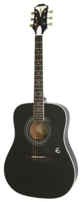 EPIPHONE PRO-1 PLUS Acoustic Ebony акустическая гитара, цвет черный